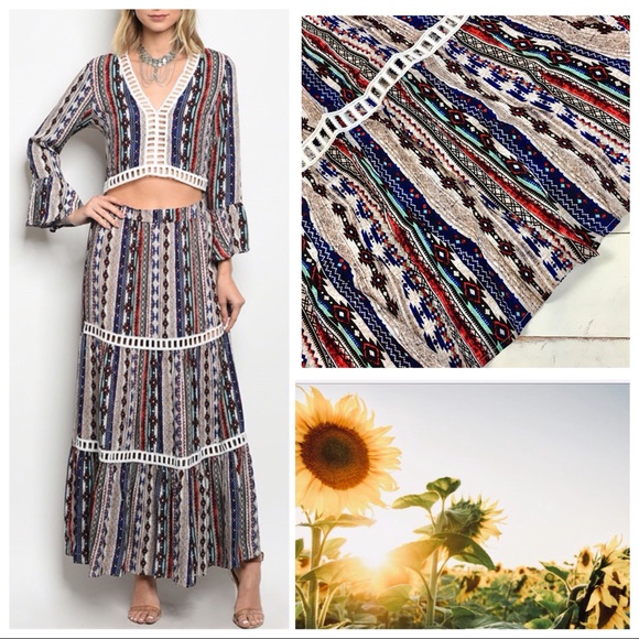 2 Piece Gypsy Bohemian Tribal Maxi - Picture 8 of 8